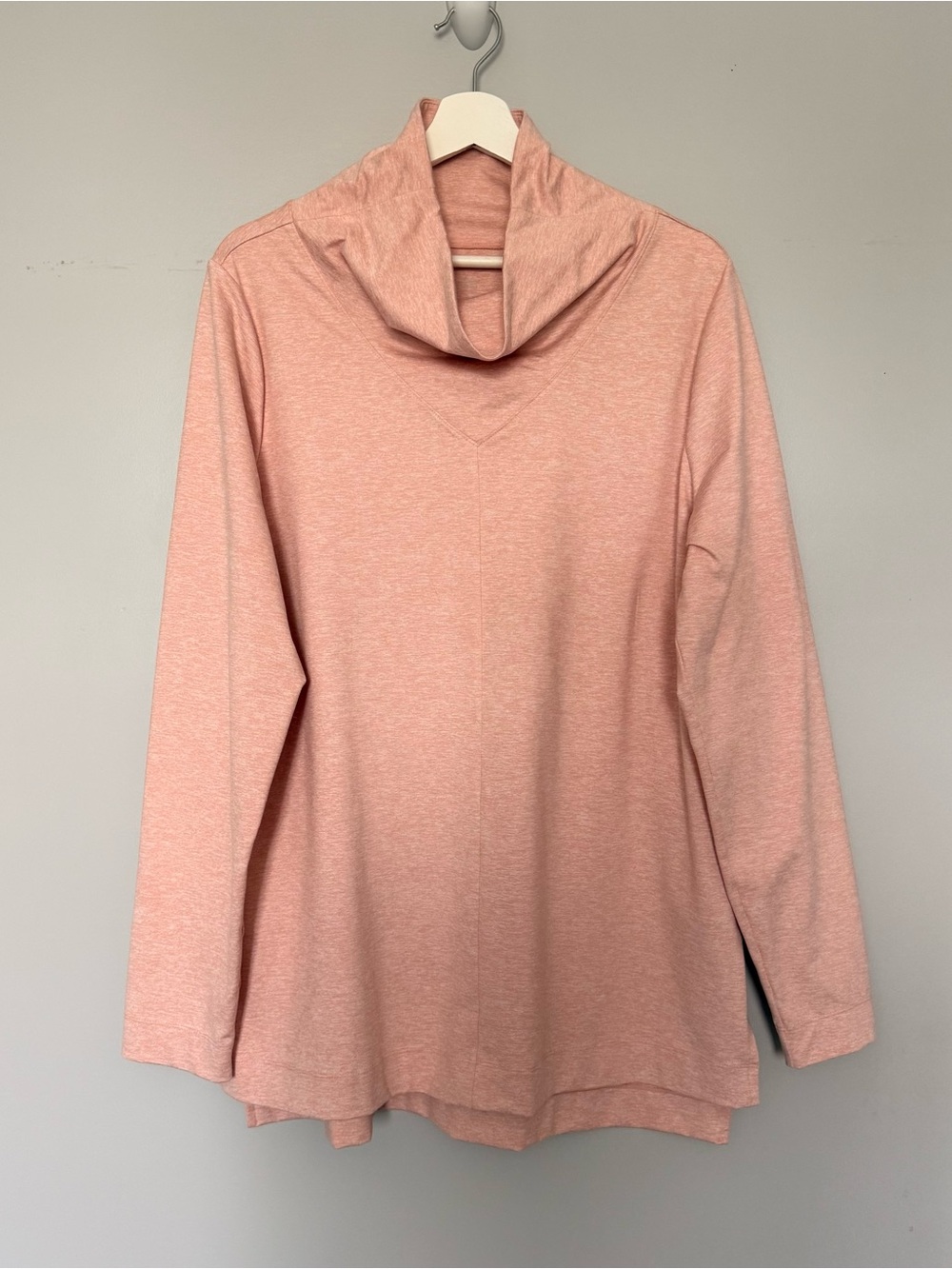Zuda Cowl neck long sleeve shirt Pink Sweatshirt Sz L